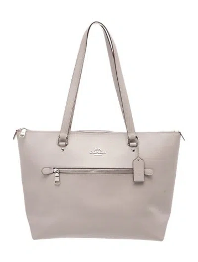 Pre-owned Coach Leather Tote In Gray