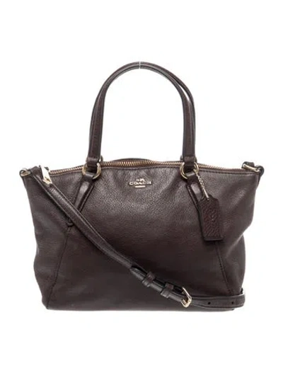 Pre-owned Coach Leather Tote In Gray