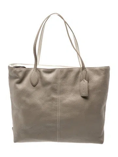 Pre-owned Coach Leather Tote In Gray