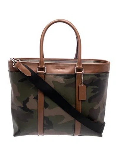 Pre-owned Coach Leather Tote In Green