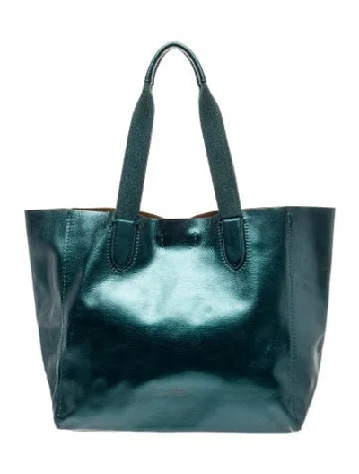Pre-owned Coach Leather Tote In Green