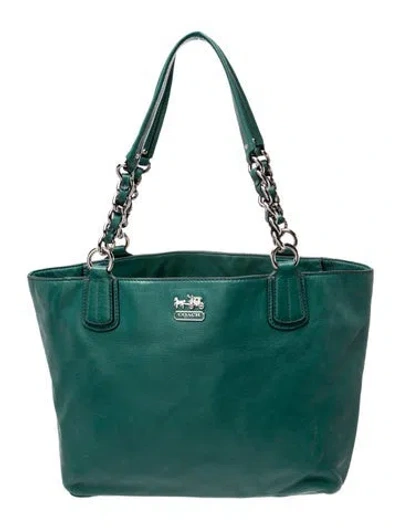 Pre-owned Coach Leather Tote In Green