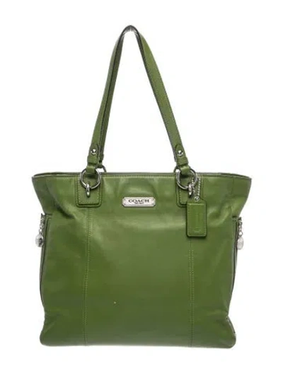 Pre-owned Coach Leather Tote In Green