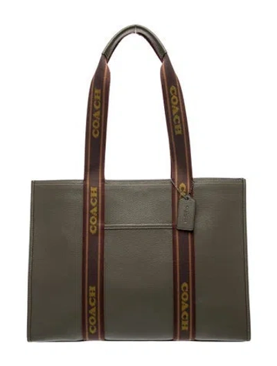 Pre-owned Coach Leather Tote In Green