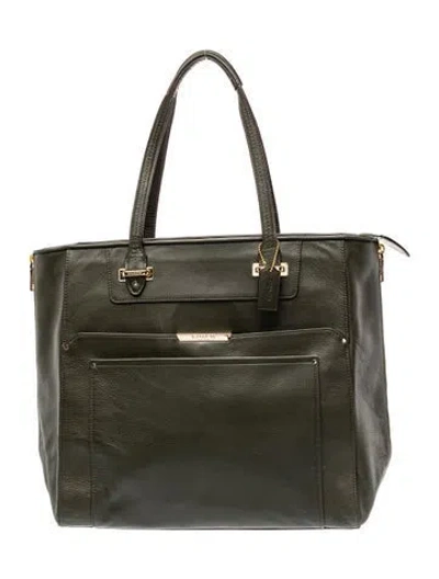 Pre-owned Coach Leather Tote In Green