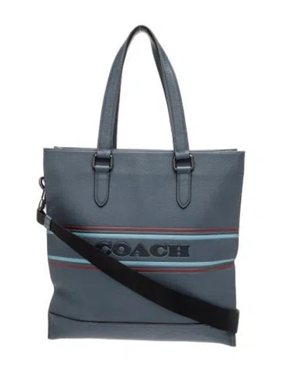 Pre-owned Coach Leather Tote In Grey