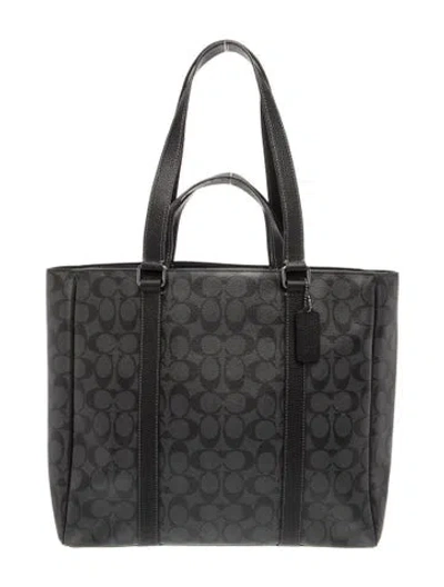 Pre-owned Coach Leather Tote In Grey