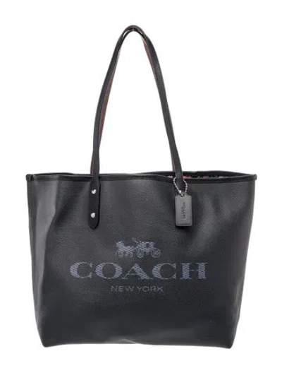 Pre-owned Coach Leather Tote In Grey