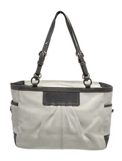 Pre-owned Coach Leather Tote In Grey