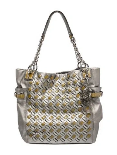 Pre-owned Coach Leather Tote In Grey