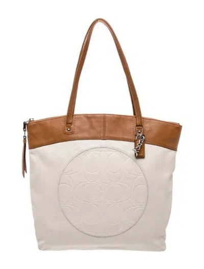 Pre-owned Coach Leather Tote In Multi