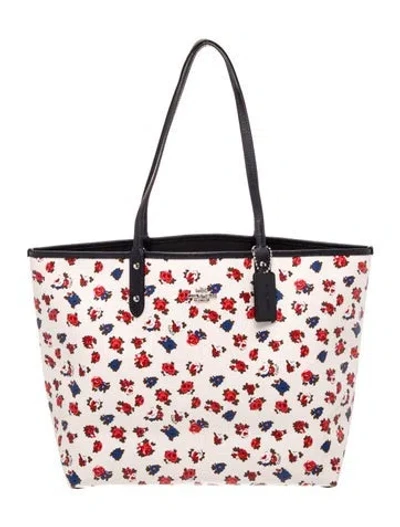 Pre-owned Coach Leather Tote In Multi