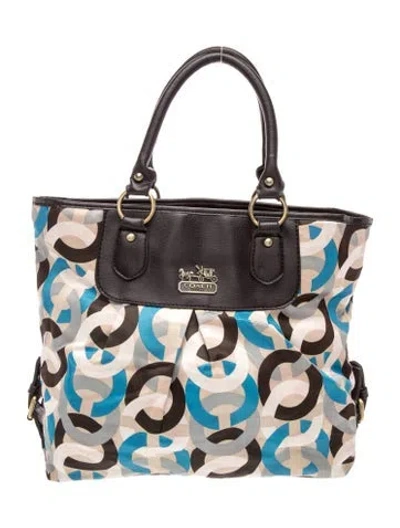Pre-owned Coach Leather Tote In Multi
