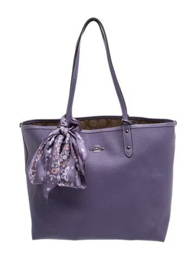 Pre-owned Coach Leather Tote In Multicolor