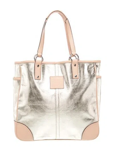 Pre-owned Coach Leather Tote In Neutral