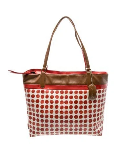 Pre-owned Coach Leather Tote In Neutral