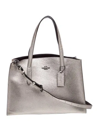 Pre-owned Coach Leather Tote In Neutral