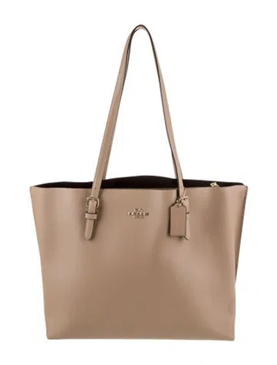 Pre-owned Coach Leather Tote In Neutral