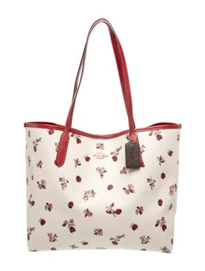 Pre-owned Coach Leather Tote In Neutral