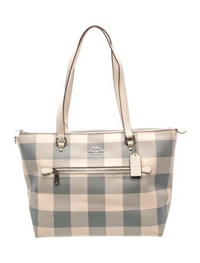 Pre-owned Coach Leather Tote In Neutral