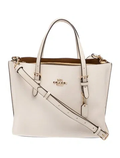 Pre-owned Coach Leather Tote In Neutral