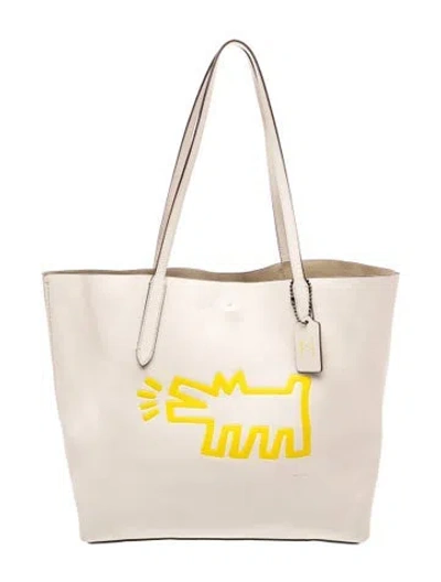 Pre-owned Coach Leather Tote In Neutral