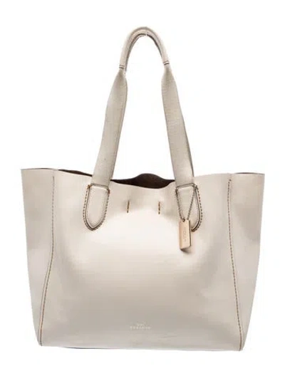 Pre-owned Coach Leather Tote In Neutral
