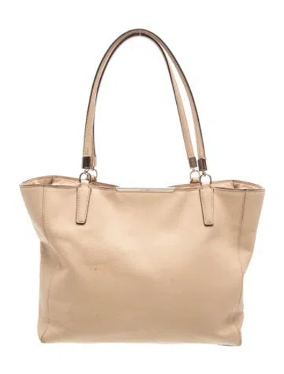 Pre-owned Coach Leather Tote In Neutral