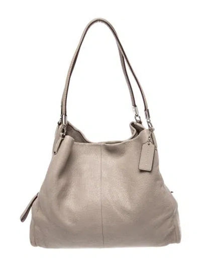 Pre-owned Coach Leather Tote In Neutrals