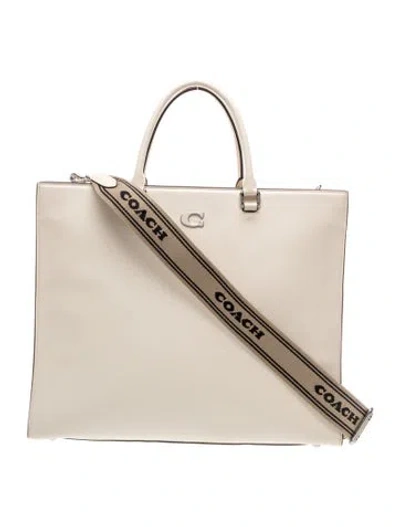 Pre-owned Coach Leather Tote In Neutrals