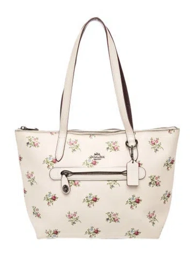 Pre-owned Coach Leather Tote In Neutrals