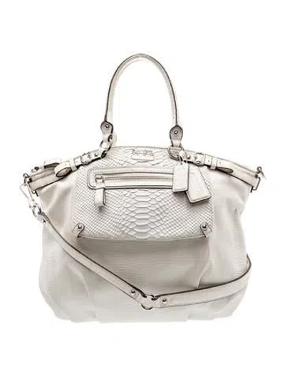 Pre-owned Coach Leather Tote In Neutrals