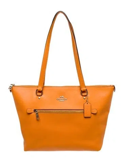 Pre-owned Coach Leather Tote In Orange