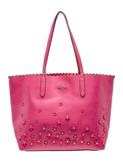 Pre-owned Coach Leather Tote In Pink