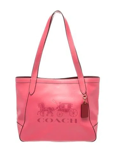 Pre-owned Coach Leather Tote In Pink