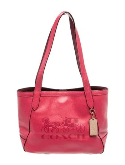 Pre-owned Coach Leather Tote In Pink
