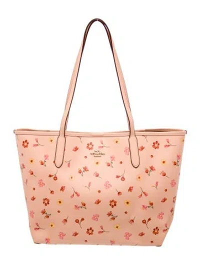 Pre-owned Coach Leather Tote In Pink