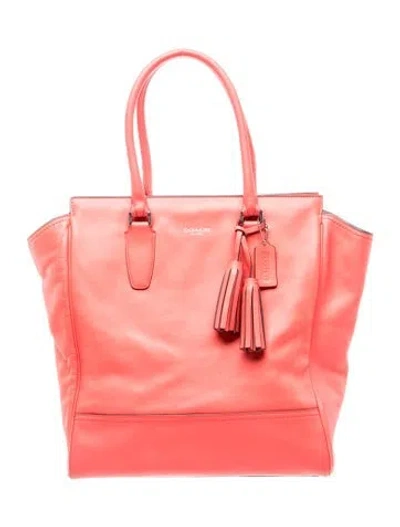 Pre-owned Coach Leather Tote In Pink