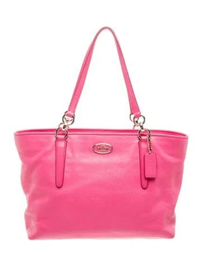 Pre-owned Coach Leather Tote In Pink