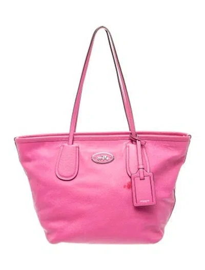 Pre-owned Coach Leather Tote In Pink