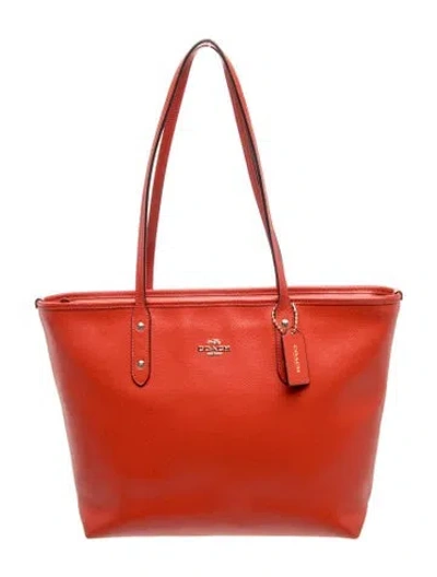 Pre-owned Coach Leather Tote In Pink