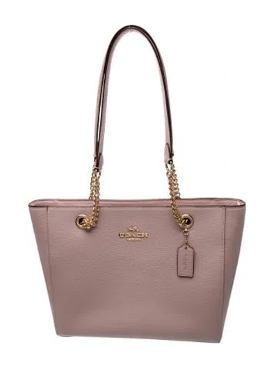 Pre-owned Coach Leather Tote In Pink