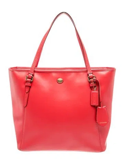 Pre-owned Coach Leather Tote In Pink