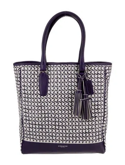 Pre-owned Coach Leather Tote In Purple