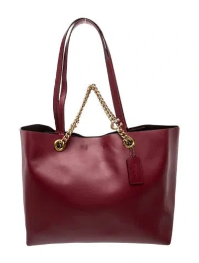 Pre-owned Coach Leather Tote In Purple
