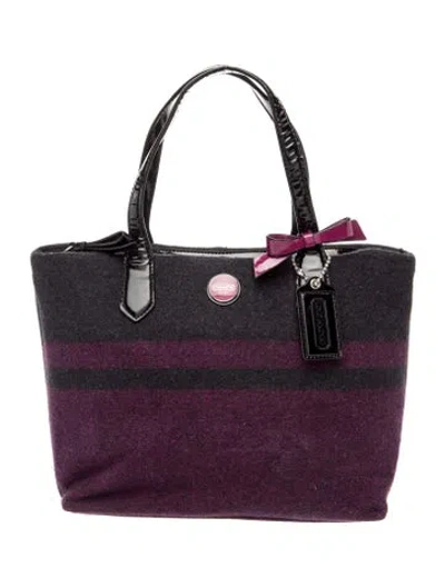 Pre-owned Coach Leather Tote In Purple