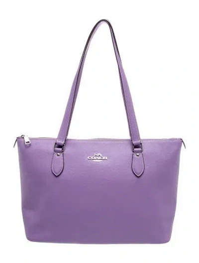 Pre-owned Coach Leather Tote In Purple