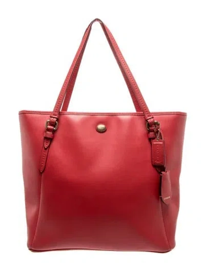 Pre-owned Coach Leather Tote In Red