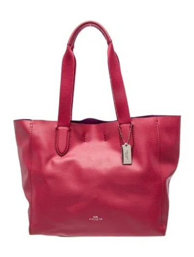 Pre-owned Coach Leather Tote In Red