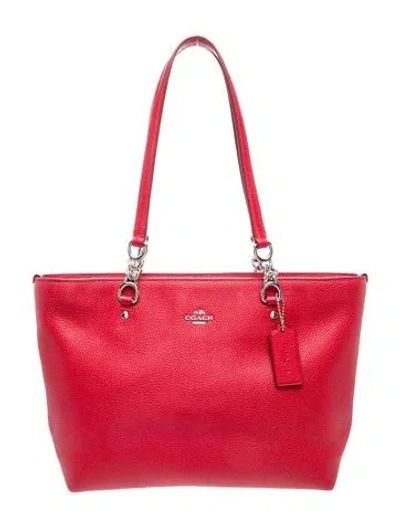 Pre-owned Coach Leather Tote In Red